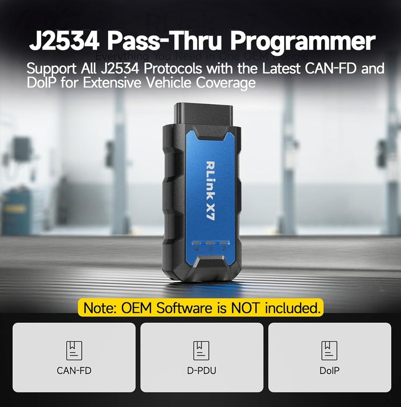 TOPDON J2534 Pass-Thru Diagnostic Interface, OEM ECU Programming Tool, Vehicle Reprogramming Adapter, CAN-FD DoIP Compatible, USB Wired Automotive Coding Device for Windows - Image 3