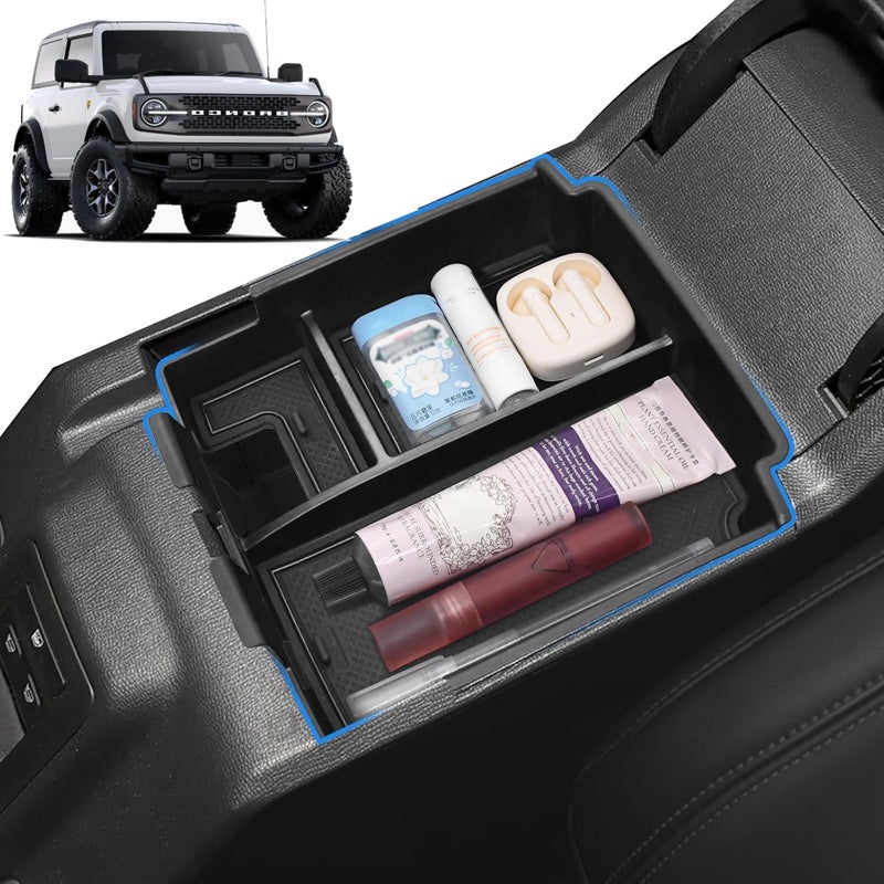 GZSH 2026 Upgrade Center Console Organizer fit for 2025 2026 Ford Bronco 4 Door Bronco Center Console Storage with Rubber Mats for Ford Bronco 2025+ Storage Accessories|Not for 2 Dooor/Manual/Sport Model| - Image 1