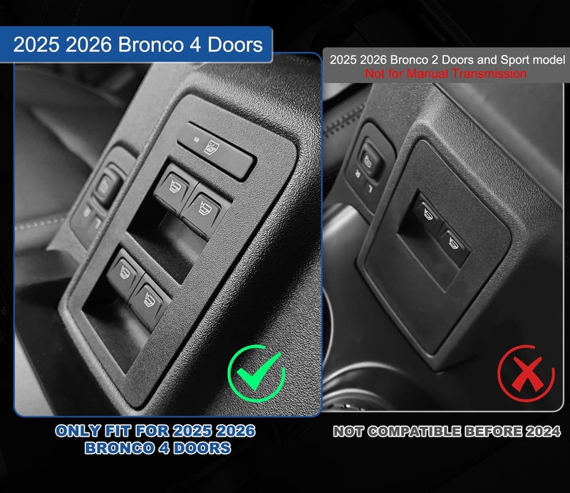 GZSH 2026 Upgrade Center Console Organizer fit for 2025 2026 Ford Bronco 4 Door Bronco Center Console Storage with Rubber Mats for Ford Bronco 2025+ Storage Accessories|Not for 2 Dooor/Manual/Sport Model| - Image 3