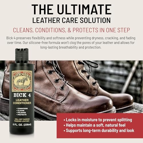 Bickmore Bick 4 Leather Conditioner 32 Fl Oz - USA Made Since 1882 - Leather Cleaner & Conditioner - Restore Polish & Protect All Smooth Finished Leathers - Image 3