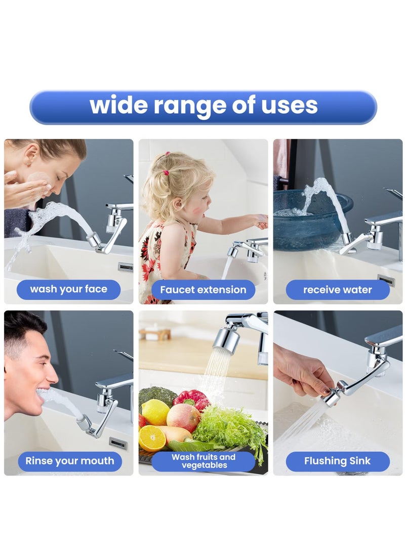 Splash Filter Faucet Purifier with 8 Cartridges | 1080° Swivel Extender, Dual Spout, Eye Wash & Pressurized Spray for Kitchen/Bathroom - Image 4