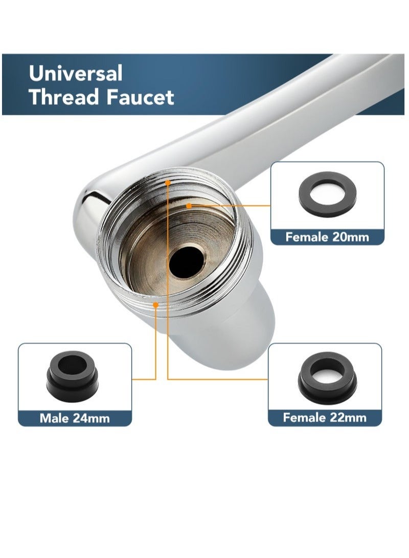 Splash Filter Faucet Purifier with 8 Cartridges | 1080° Swivel Extender, Dual Spout, Eye Wash & Pressurized Spray for Kitchen/Bathroom - Image 3