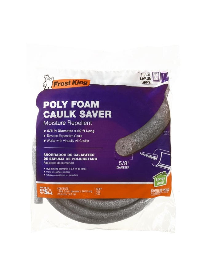 Frost King Poly Foam Moisture Repellent Caulk Saver Grey 20 ft C23H - Image 2