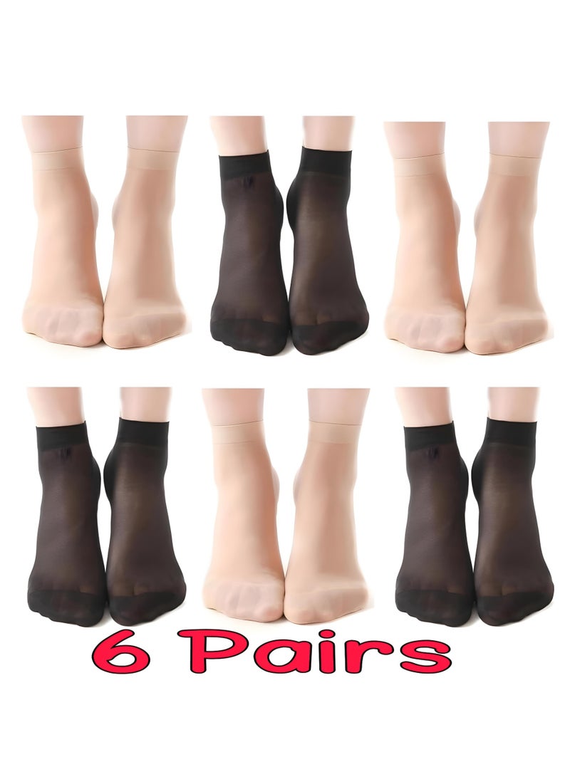مجموعة من ست جوارب شفافة فوال محجبات قصيرة - Image 1