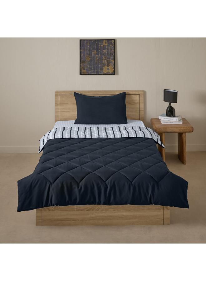 Home Box Madrid Akaa 2-Piece Twin Reversible Microfibre Comforter Set - 160x220 cm  - Image 4