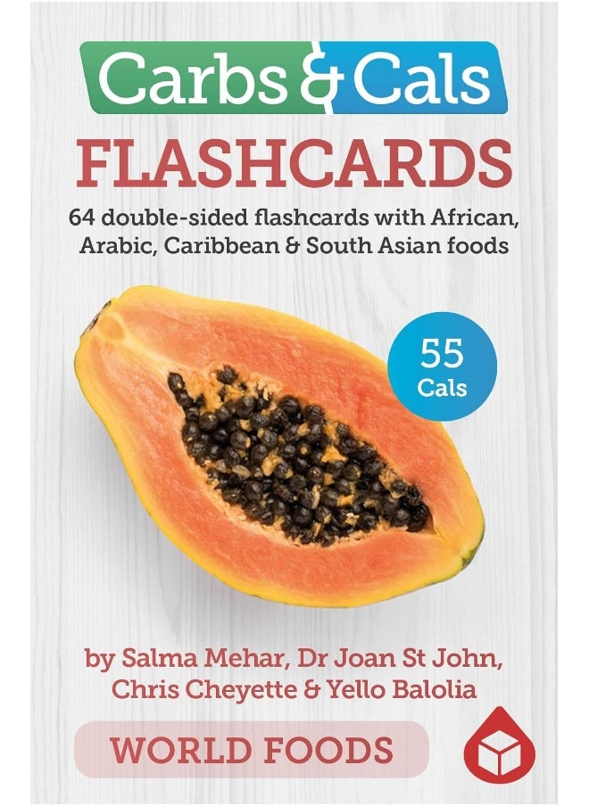 null - Carbs & Cals Flashcards WORLD FOODS: 64 double-sided flashcards with African, Arabic, C - Image 1