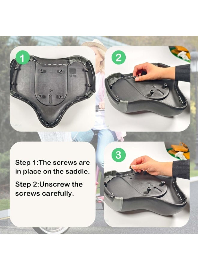 Generic Backrest Saddle Bike Seat with Backrest, Bicycle Tricycle Saddle Seat with Back Support, Oversize Comfort Saddle with Back Rest - Image 5