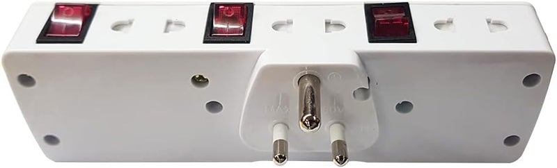 MX Cordless Extension Board with Individual Switch Multi Plug Socket with 2 pin + 3 pin Universal sockets - 6 Outlet with Safety Shutter Protection Surge Protection 6 Amp for HomeOfficeElectronics - Image 3