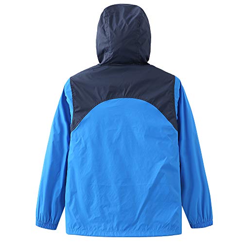 GRANDWISH Boys Waterproof Rain Jacket, Lightweight Active Hooded Raincoat, Blue S-8 - Image 2