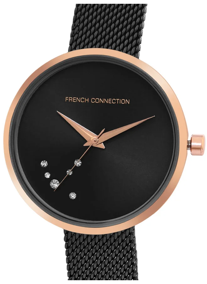 فرنش كونكشن French Connection Women's Analog Watch Black Strap-FCL23-B