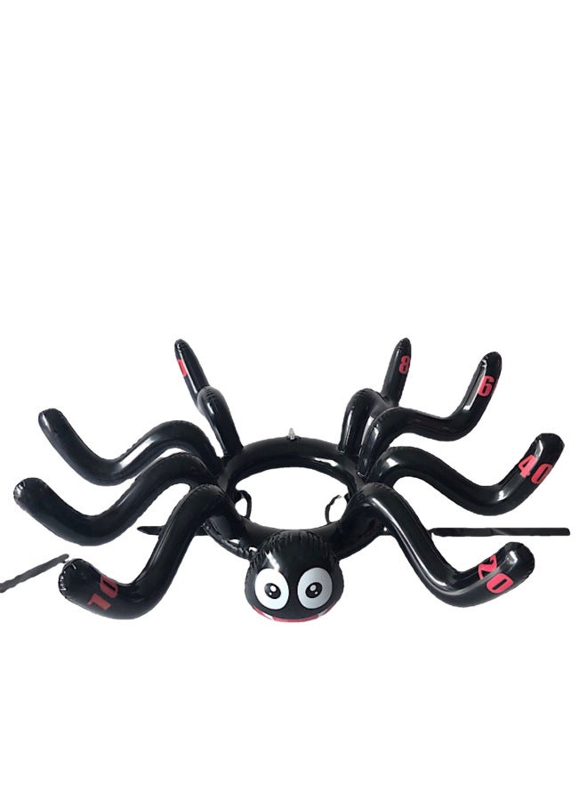 Loquat Inflatable Toy Trick Inflatable Spider Ferrule Spider Headgear Cap PVC Inflatable Throwing Ferrule-Color:Spider 6 Ordinary Ring - Image 3