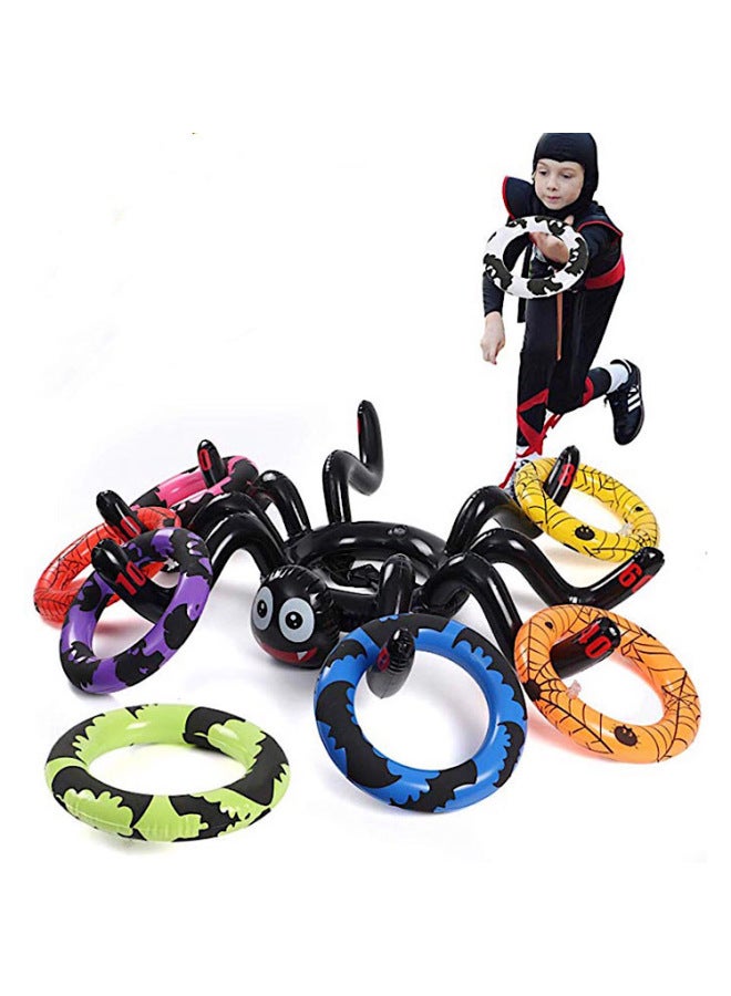 Loquat Inflatable Toy Trick Inflatable Spider Ferrule Spider Headgear Cap PVC Inflatable Throwing Ferrule-Color:Spider 6 Ordinary Ring - Image 5