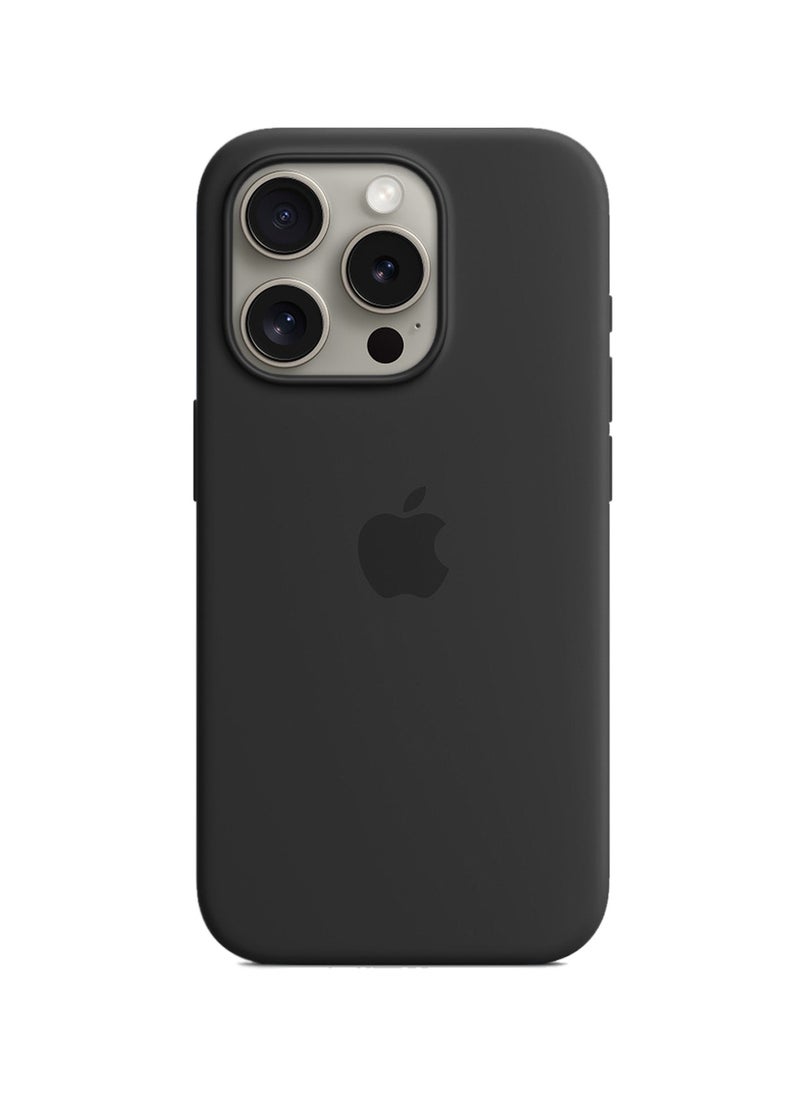 Wtech - Soft Liquid Silicone Case Cover With MagSafe For Apple iPhone 15 Pro Max 2023 Black - Image 1