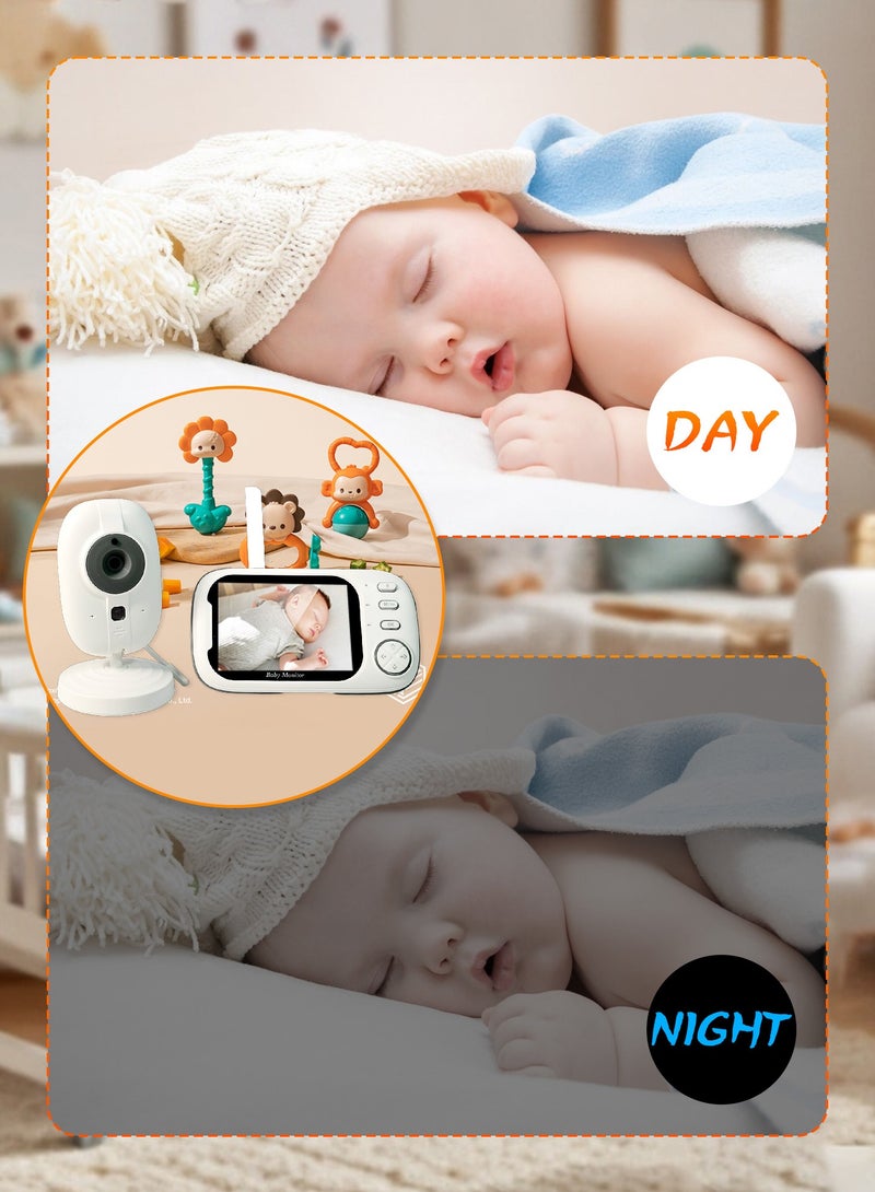 WinHolder 3.5 Inch LCD Baby Monitor, Baby Camera Monitor With Night Vision,  Wireless and Audio, Two-Way Audio, Temperature Sensor and Lullabys, No WiFi, Long Battery Life, Great for Babies/Elderly/Pets - Image 5