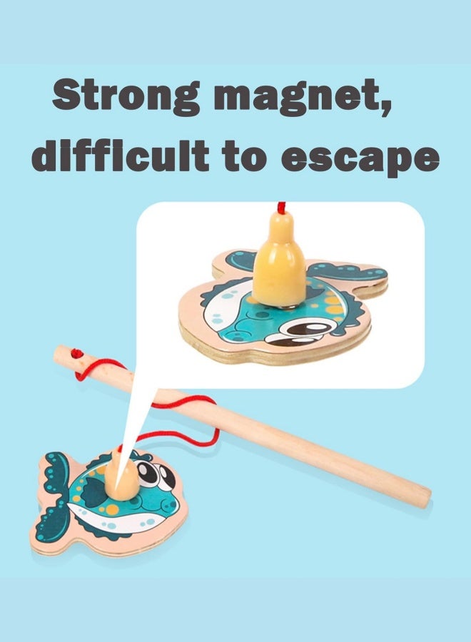 Magnetic Fishing Game,Montessori,Wooden Learning Toy with 31 Fish& 2 Rod,Travel-Friendly Toy,Magnet Toy,Fine Motor Skills for Toddler - Image 2