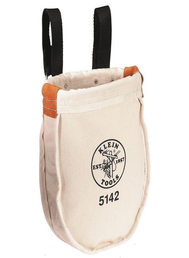 Klein Tools 5142 Heavy Tool Bag, No. 8 Canvas Utility Bag, Reinforced with Rope and Tanned Leather, Loop Belt Connection