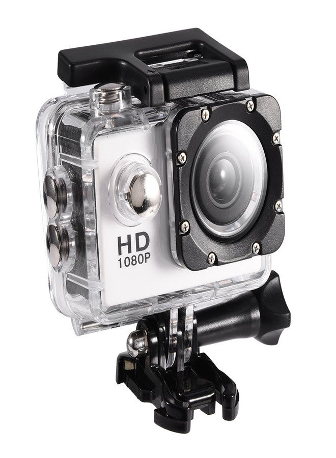 Serounder Action Camera Kit 1080P 12MP 30m Outdoor Sports Video Camera USB 2.0 Underwater Cam Full LCD Mini Camcorder with 900mAh Rechargeable Batteries and Mounting Accessories Kits(White) - Image 1