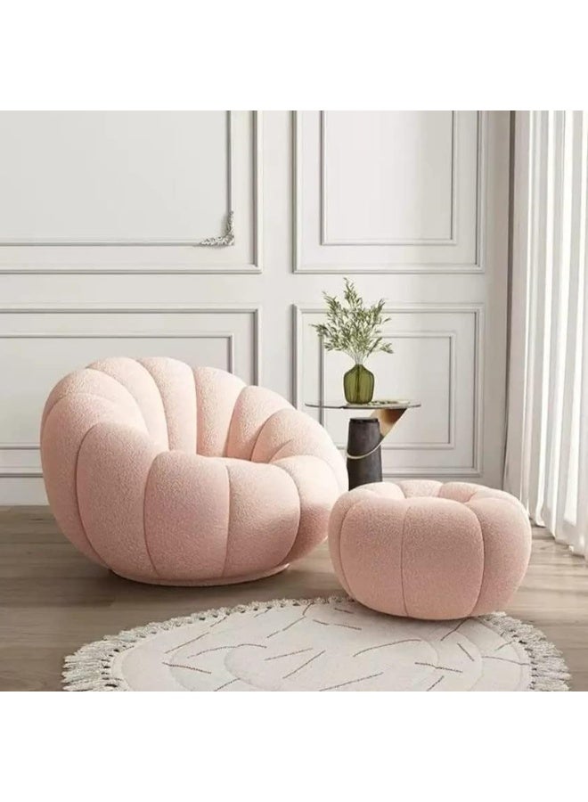 Comfynest كرسي صوفا مريح على شكل قرع داخلي بتصميم حديث مع أريكة ووسادة (وردي) - Image 1