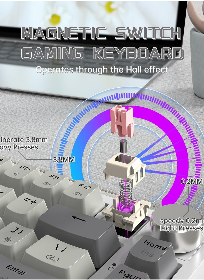 Attack Shark K85 Rapid Trigger 75% Wired Mechanical Gaming Keyboard Gasket with Hot Swapped Adjustable Actuation Magnetic Switch Programmable Knob TKL RGB Backlit PBT Keycaps for Win Mac Gamer  - Image 4