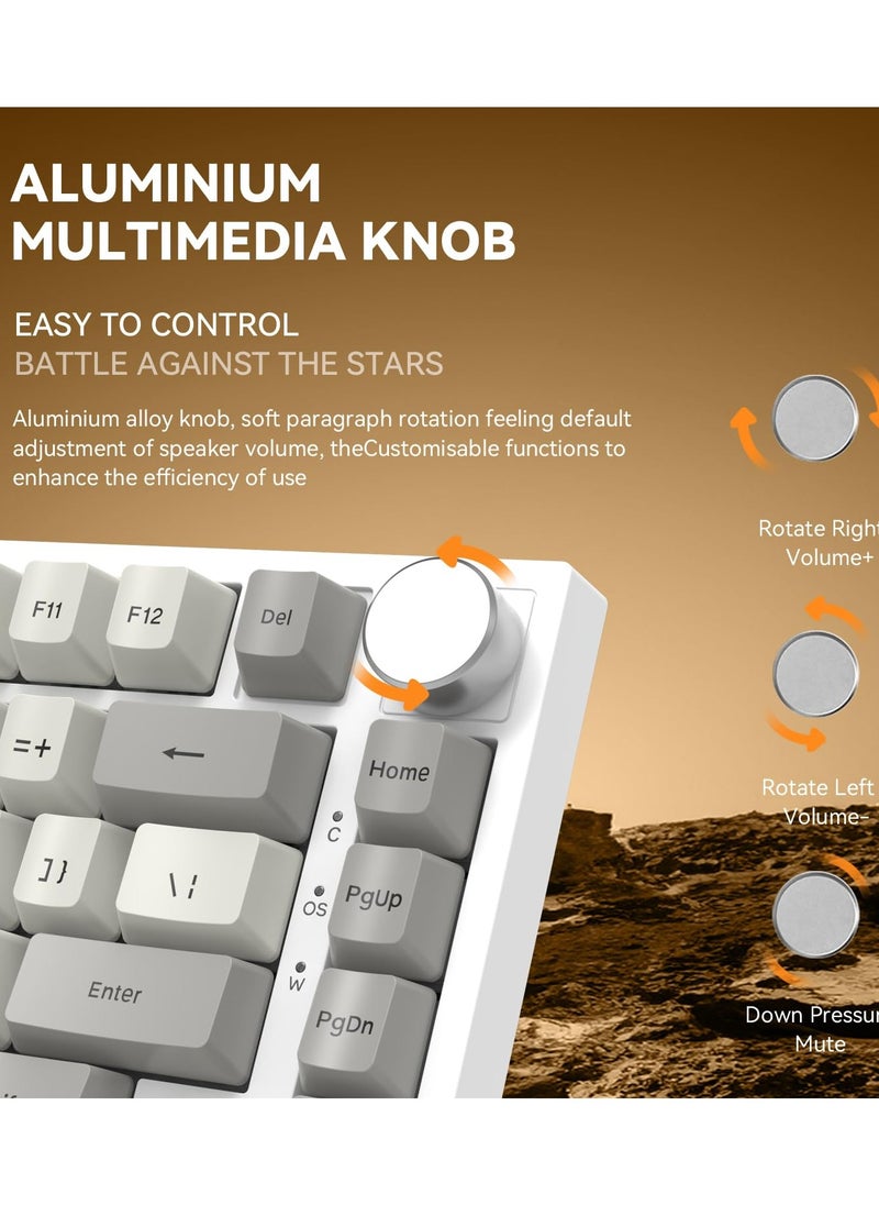 Attack Shark K85 Rapid Trigger 75% Wired Mechanical Gaming Keyboard Gasket with Hot Swapped Adjustable Actuation Magnetic Switch Programmable Knob TKL RGB Backlit PBT Keycaps for Win Mac Gamer  - Image 5