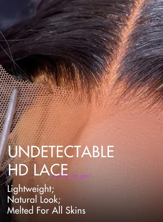 LUVME غطاء أمامي من الدانتيل الحريري الأملس - 13x4 HD، دانتيل شفاف، شعر بشري برازيلي أملس، أسود طبيعي، 16 بوصة - Image 4