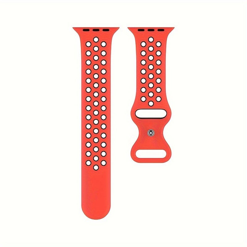 Light Purple Silicone Two Color Breathable Sports Watch Strap 38mm 40mm 41mm - Image 3