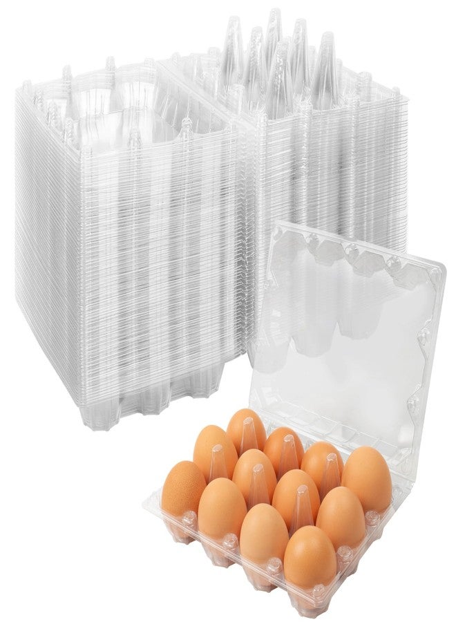 GRRONZEE 60 Pack Plastic Egg Cartons Cheap Bulk 1 Dozen Clear Empty Egg Cartons for Chicken Eggs, Reusable Egg Containers for Home Ranch Chicken Farm, Commercial Business Market Display, 3x4 Grids, Large - Image 1