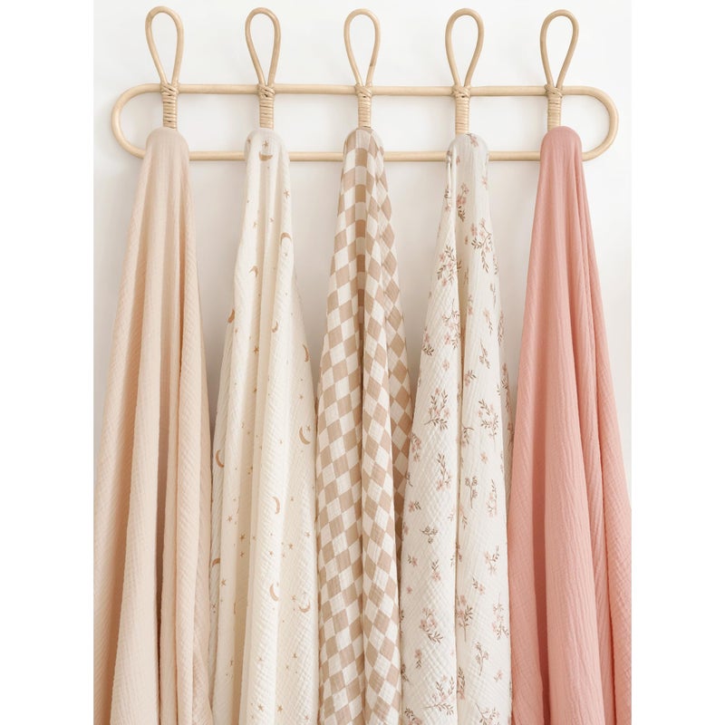 Konssy 3 Pack Muslin Swaddle Blankets for Unisex, Newborn Receiving Blanket, Large 47 x 47 inches, Soft Breathable Muslin Baby Swaddles for Boys & Girls - Image 5