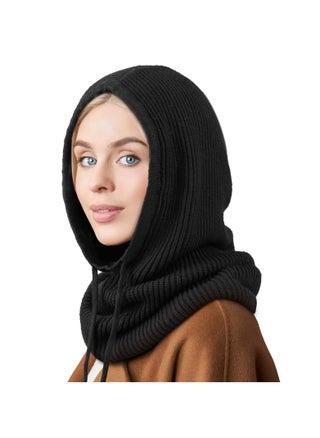 Winter Hats Balaclava Knit Beanie with Adjustable Drawstring Warm Hooded Scarf  Cap - One Size - pzsku/Z0E8CE95F78F0FA8CDC9EZ/45/_/1735635933/1060496a-2b68-40f4-adec-3fc79988d9e6