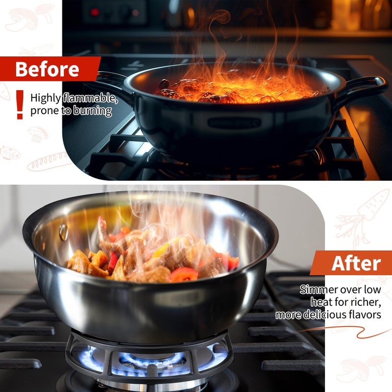 Feekoon Heat Diffuser for Gas Stove, 9.4" Cast Iron Flame Tamer, Stove Top Simmer Plate to Even Heat Distribution(1 Pack) - Image 3