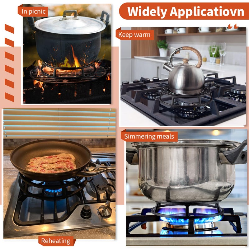 Feekoon Heat Diffuser for Gas Stove, 9.4" Cast Iron Flame Tamer, Stove Top Simmer Plate to Even Heat Distribution(1 Pack) - Image 4