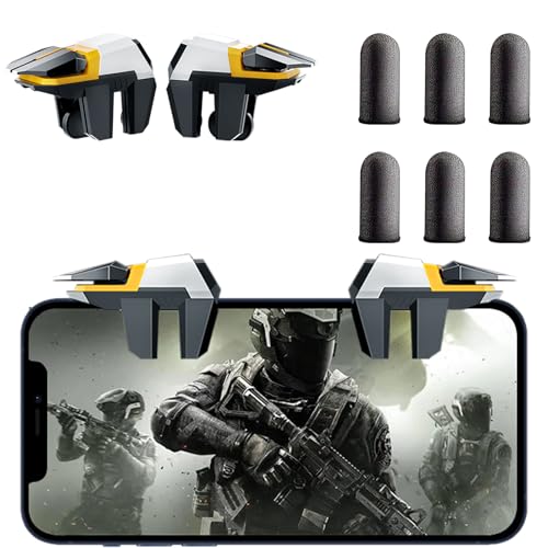 GOFOYO Mobile Game Controller 6 Finger Gamepad with Large Thickness Sensitive Trigger and 3 Pair Gaming Finger Sleeves - Image 1