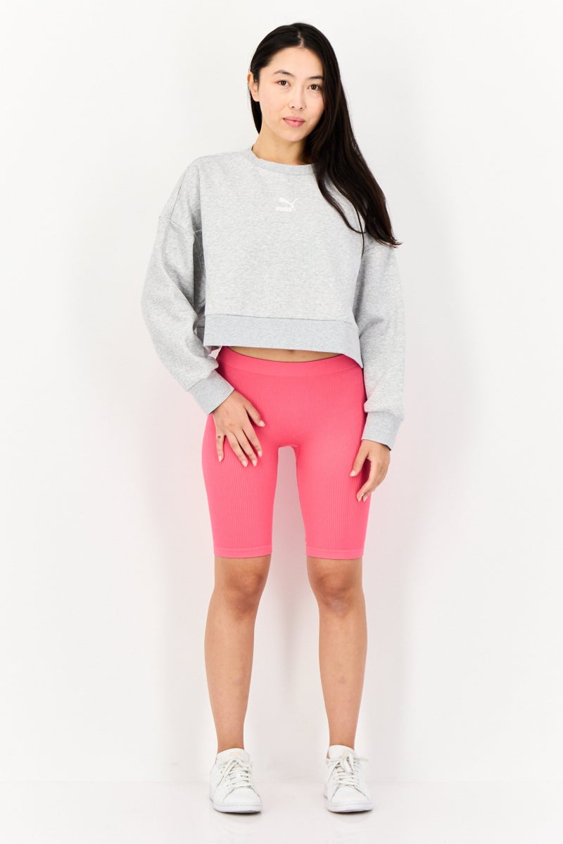 PUMA بلوزة رياضية للنساء بأكمام طويلة، رمادي فاتح - Image 4