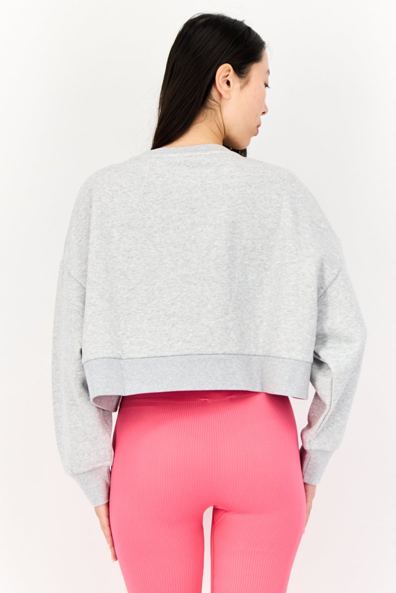 PUMA بلوزة رياضية للنساء بأكمام طويلة، رمادي فاتح - Image 3