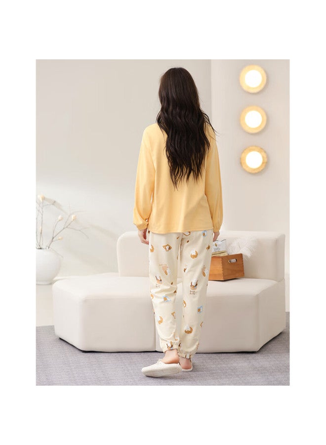 Fenton Fenteng Women's Pajamas, Spring And Autumn New Style, Pure Cotton Long-sleeve And Long Pants Set, New Loose-fitting Plus Size All-cotton Loungewear - Image 2