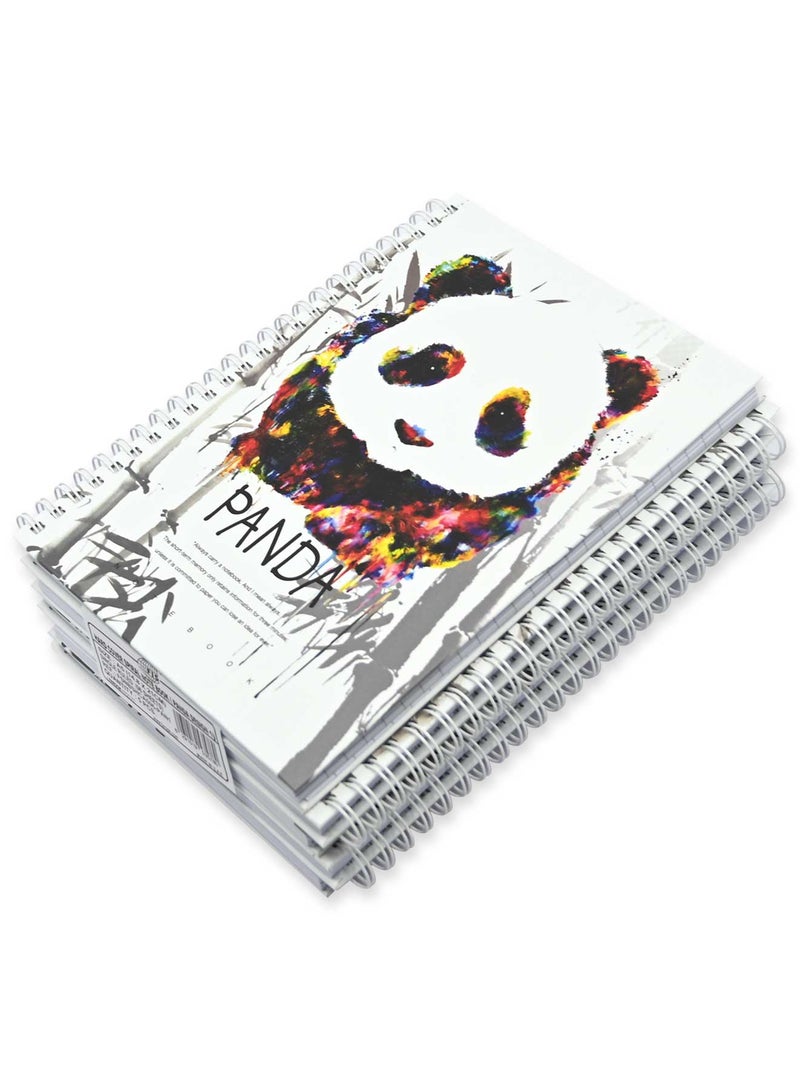FIS Pack Of 5 Spiral Hard Cover Notebook, 96 Sheets A5 Panda Design 1 -FSNBSHCA596-PAN1 - Image 3