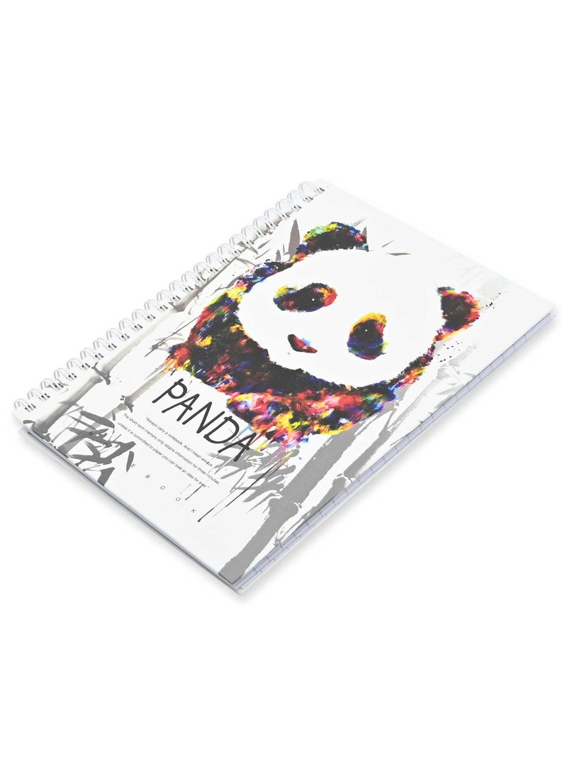 FIS Pack Of 5 Spiral Hard Cover Notebook, 96 Sheets A5 Panda Design 1 -FSNBSHCA596-PAN1 - Image 1