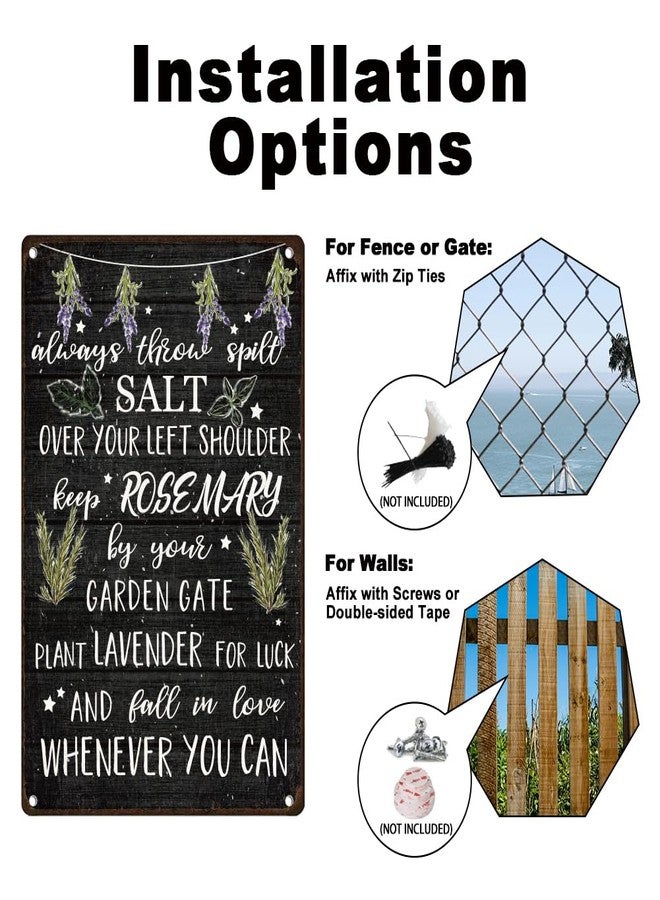 Doodlream Magic Quote Tin Sign, 8x12 Inch Vintage Metal Wall Decor, Salt Rosemary Lavender Saying for Home Kitchen Garden Cafe Bar - Image 4
