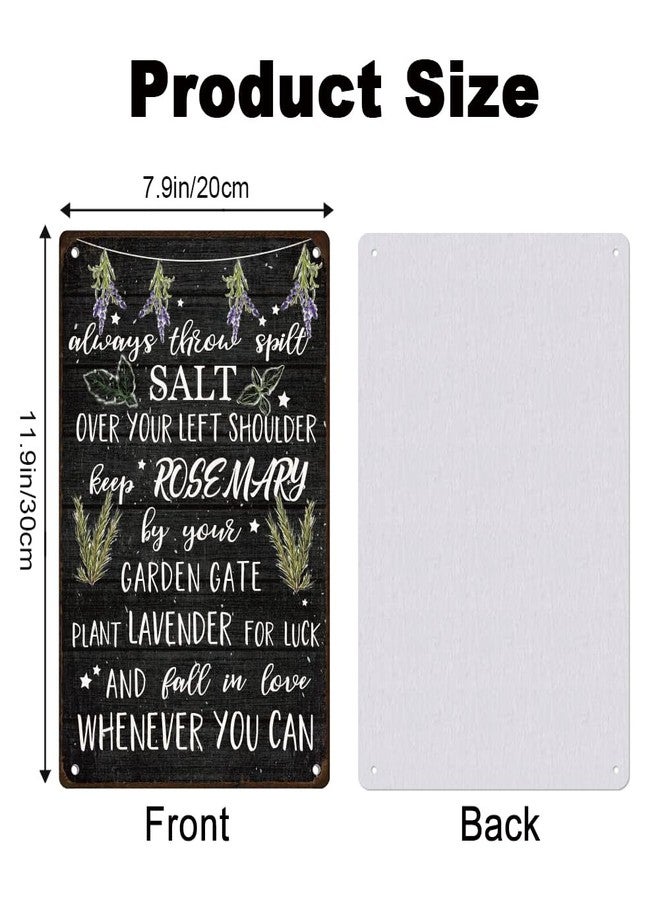 Doodlream Magic Quote Tin Sign, 8x12 Inch Vintage Metal Wall Decor, Salt Rosemary Lavender Saying for Home Kitchen Garden Cafe Bar - Image 2