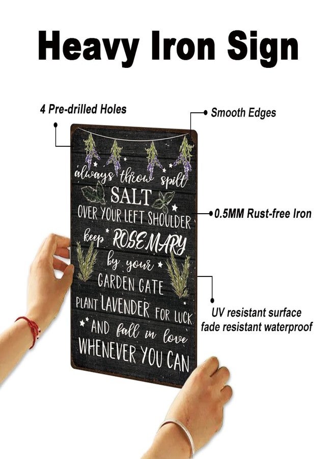 Doodlream Magic Quote Tin Sign, 8x12 Inch Vintage Metal Wall Decor, Salt Rosemary Lavender Saying for Home Kitchen Garden Cafe Bar - Image 3