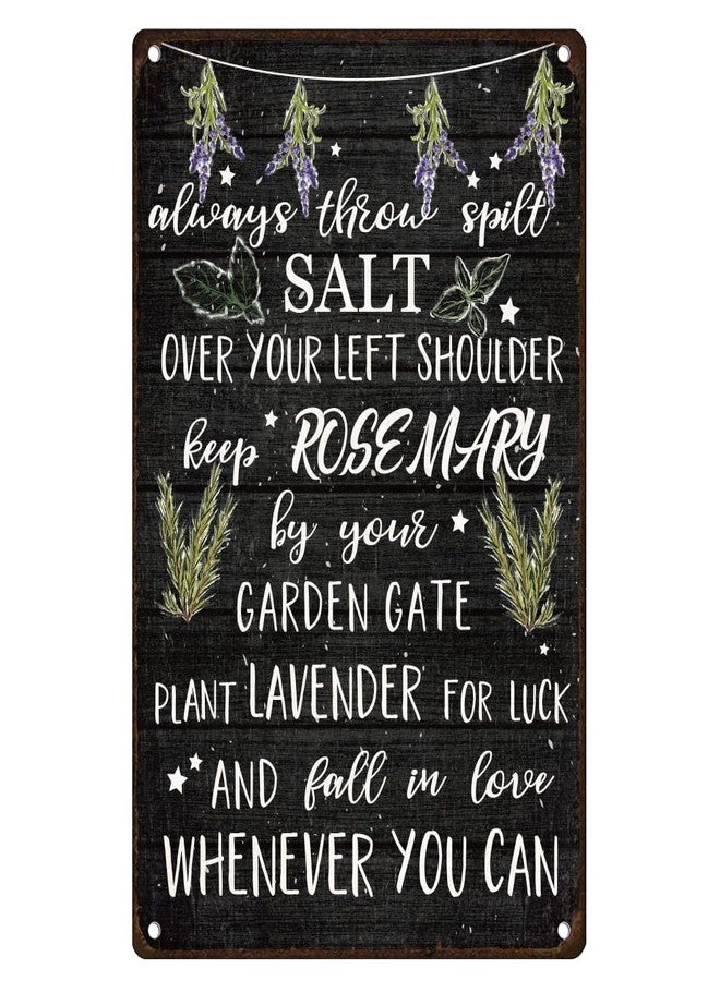 Doodlream Magic Quote Tin Sign, 8x12 Inch Vintage Metal Wall Decor, Salt Rosemary Lavender Saying for Home Kitchen Garden Cafe Bar - Image 1
