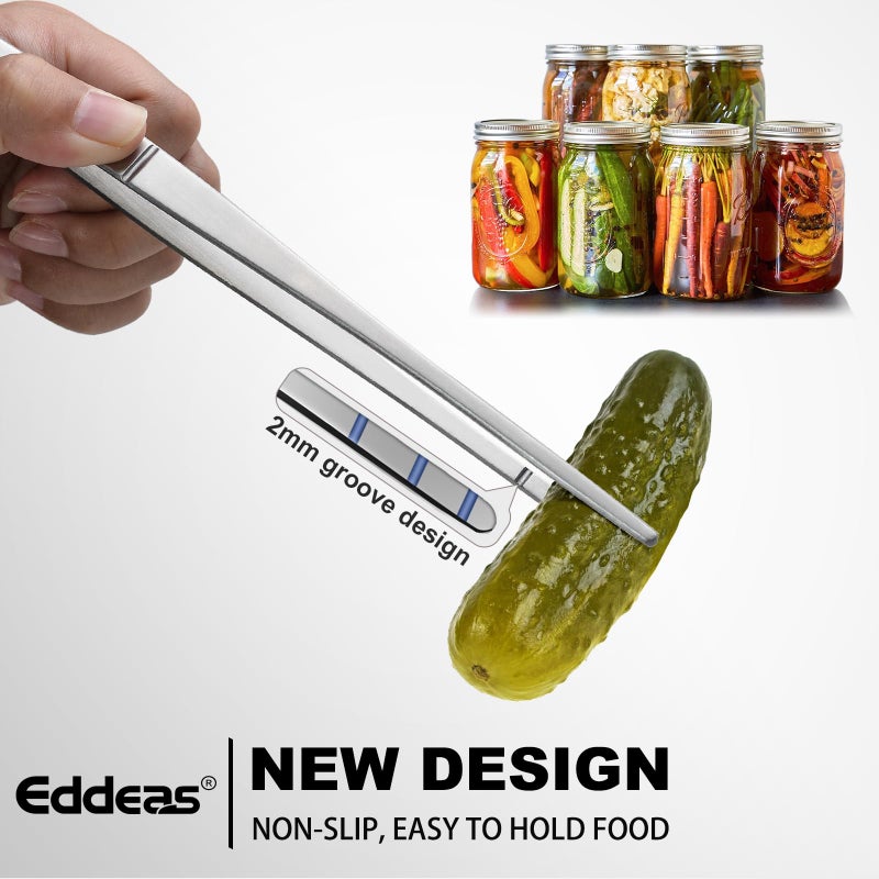 Eddeas Kitchen Tweezers Tongs, Cooking Tweezers Stainless Steel - 3 Size 12'' 10'' & 8 inch Ideal for Meat, pasta, plating and pinching delicate small pieces of food, Set of 3 - Image 4