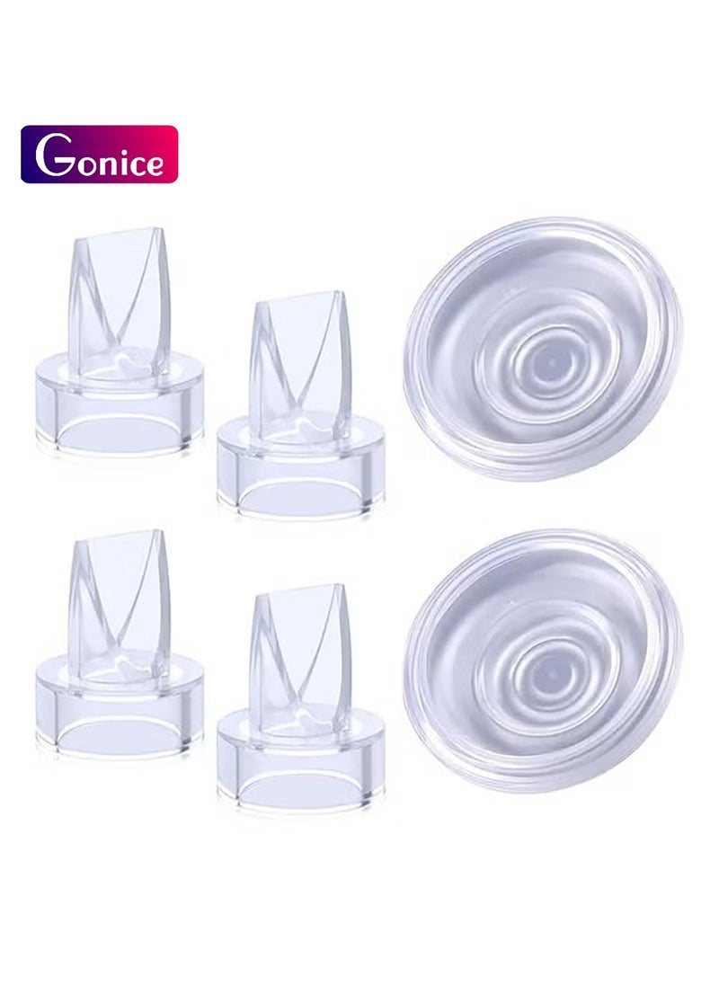 Gonice Pack Of 4 Duckbill Valves And 2 Pack Of 2 Silicone Diaphragm Compatible with Wearable Breast Pump  - Image 1