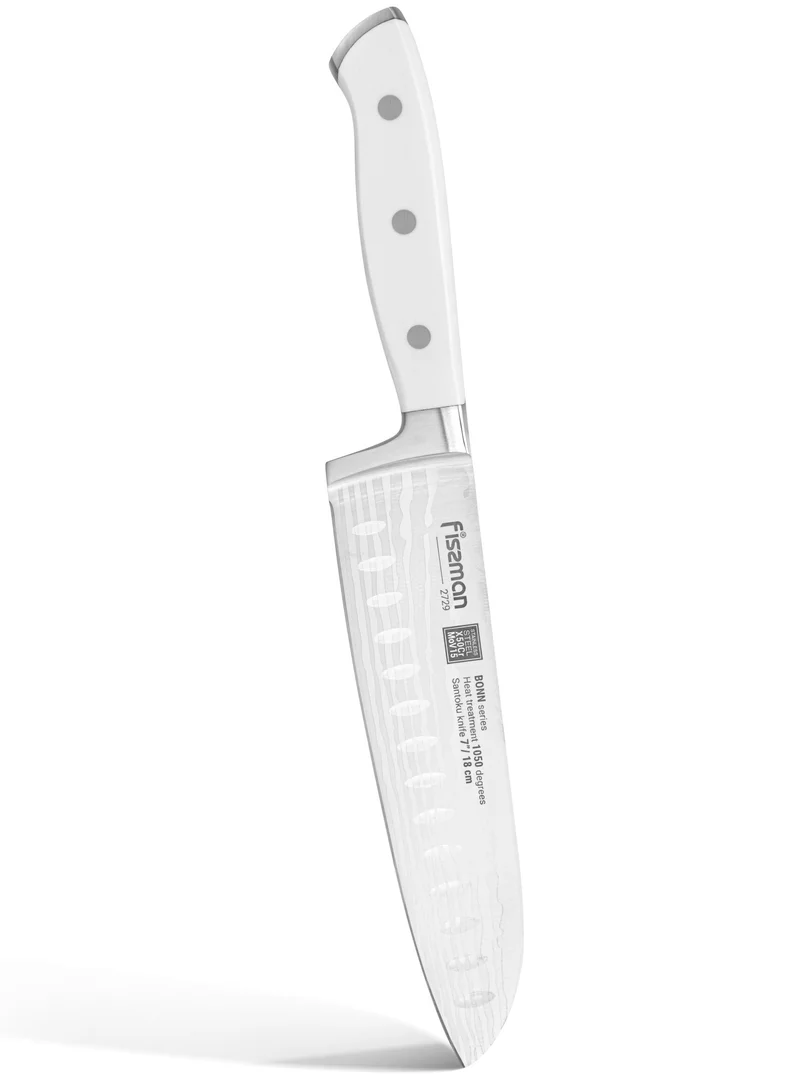 Fissman 7''Santoku Knife Bonn Series, with Sharp Blade and Sturdy Non Slip Handle, Minimalist Design, Stainless Steel, Suitable for Home Restaurant