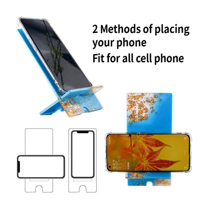 SNOOGG Pack of 2/1 Piece of Heart Photo Stand and 1 Piece 2 Set of Mobile Stand Mould Epoxy Resin Casting Moulds for Making and DY for Resin Casting, DIY Personalized Photo Frame Decor - Image 3