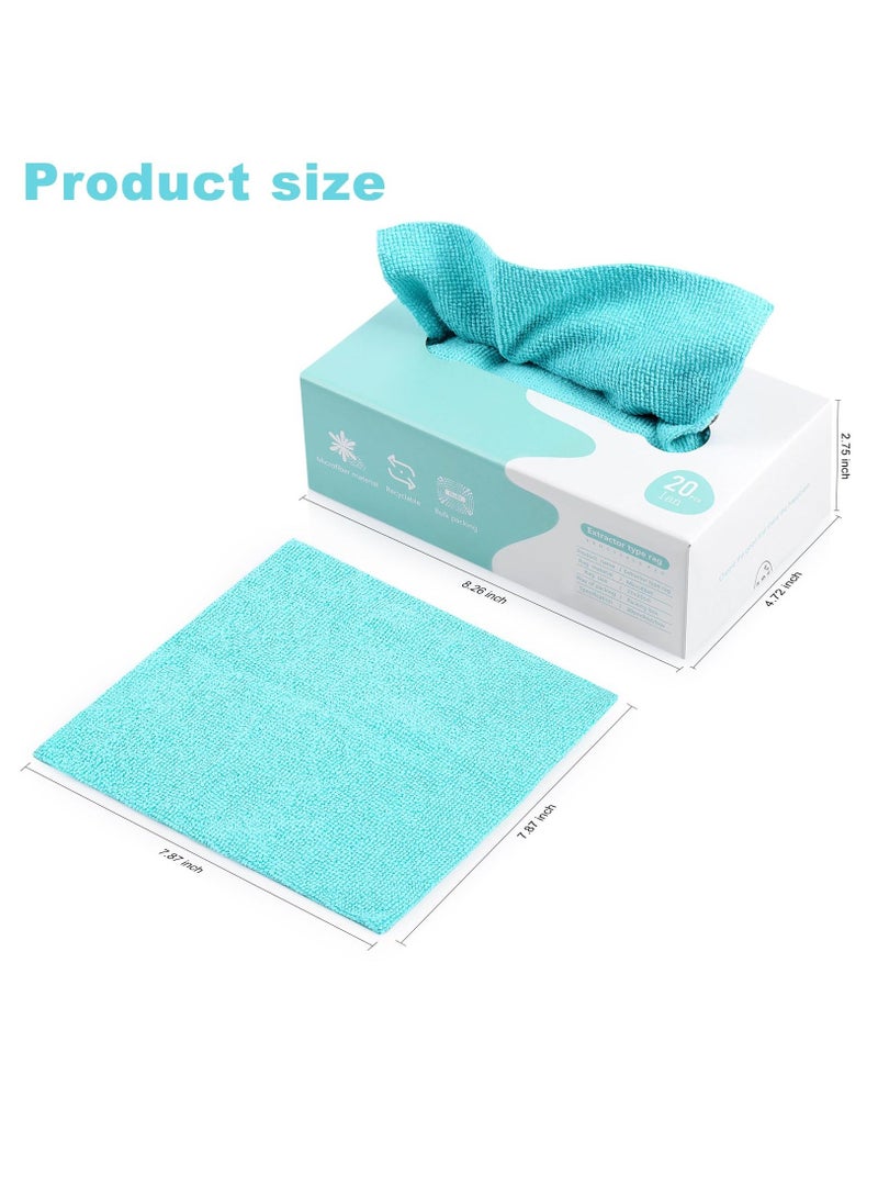Beauenty Microfiber Cleaning Cloth Rags in Two Box (40 Count), 7.9 x 7.9 Reusable Wipes for Cleaning, Edgeless Terry Towels, Small Cleaning Cloths for Home, Kitchen and Car, Blue - Image 2