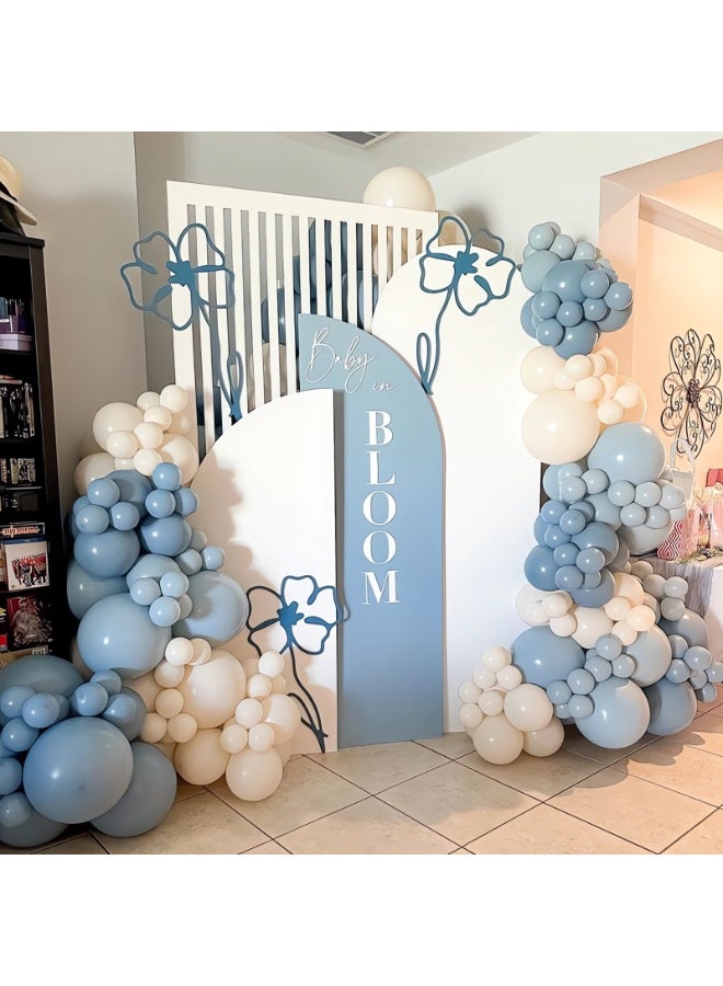 Baby Blue Balloons Arch Kit,122Pcs Dusty Baby Blue Balloons Arch Garland Kit with Sand White,Transparent Balloon for Birthday Party Decoration,Baby Shower,Graduation,Boho Wedding - Image 2