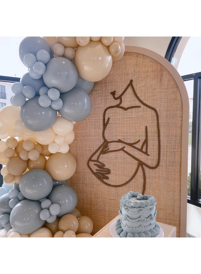 Baby Blue Balloons Arch Kit,122Pcs Dusty Baby Blue Balloons Arch Garland Kit with Sand White,Transparent Balloon for Birthday Party Decoration,Baby Shower,Graduation,Boho Wedding - Image 4