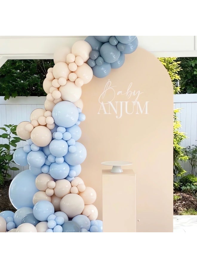 Baby Blue Balloons Arch Kit,122Pcs Dusty Baby Blue Balloons Arch Garland Kit with Sand White,Transparent Balloon for Birthday Party Decoration,Baby Shower,Graduation,Boho Wedding - Image 3