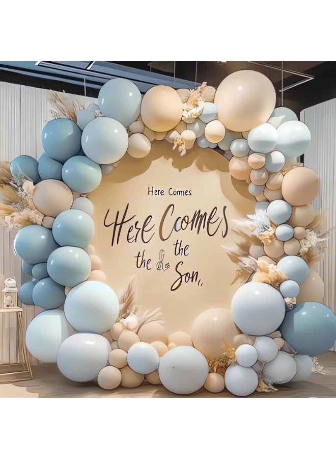 Baby Blue Balloons Arch Kit,122Pcs Dusty Baby Blue Balloons Arch Garland Kit with Sand White,Transparent Balloon for Birthday Party Decoration,Baby Shower,Graduation,Boho Wedding - Image 5